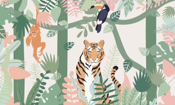 Tigre e uccelli nella giungla Tigre e uccelli nella giungla