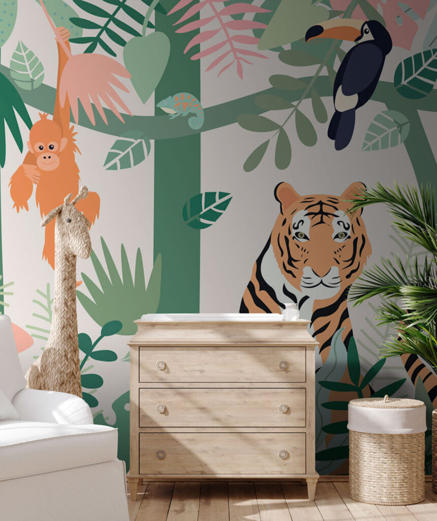 Tiger and birds in the jungle Tiger and birds in the jungle