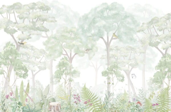 Carta da parati con alberi e piante Carta da parati con alberi e piante