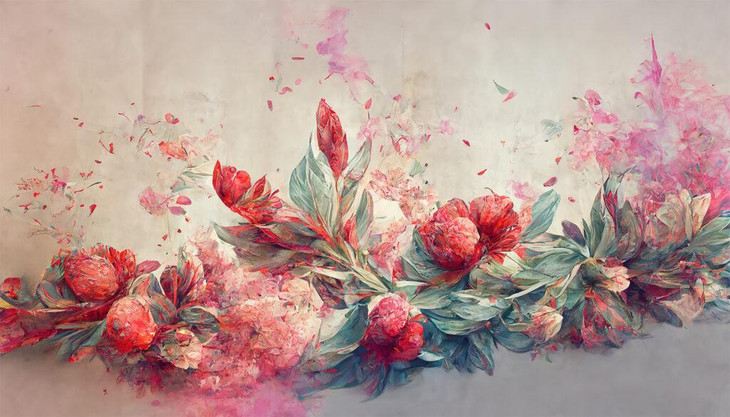 Pittura di fiori e foglie Pittura di fiori e foglie