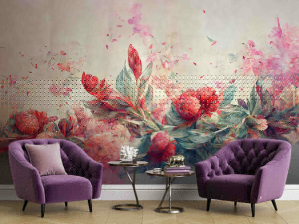 Pittura di fiori e foglie Pittura di fiori e foglie