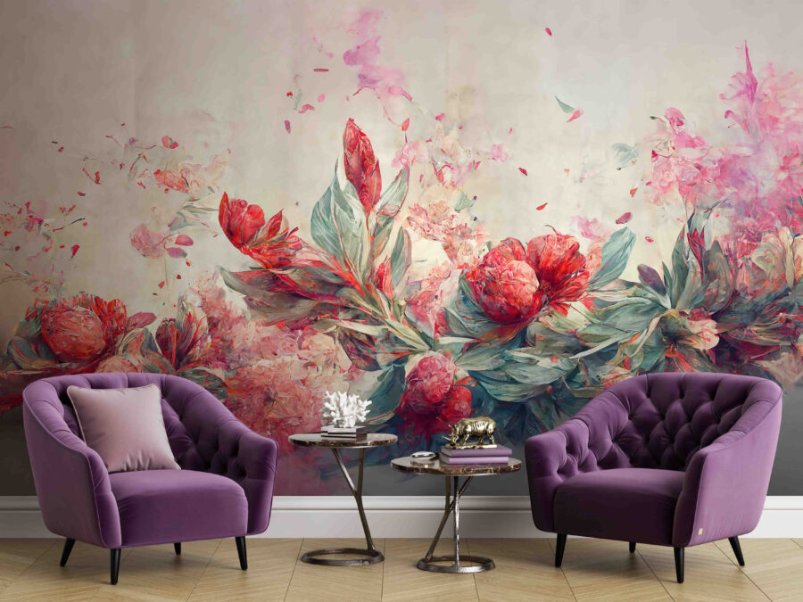 Pittura di fiori e foglie Pittura di fiori e foglie