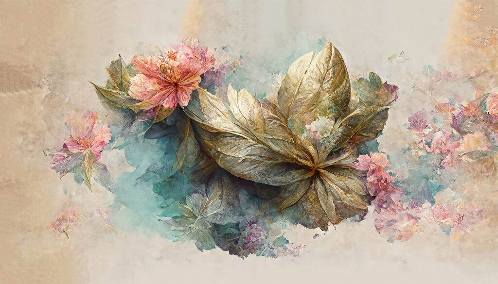 Pittura di fiori e foglie Pittura di fiori e foglie