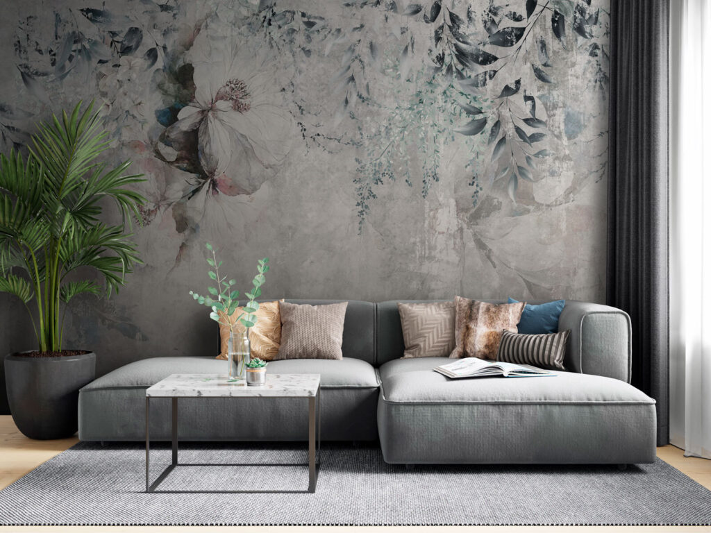 Painting of flowers and leaves