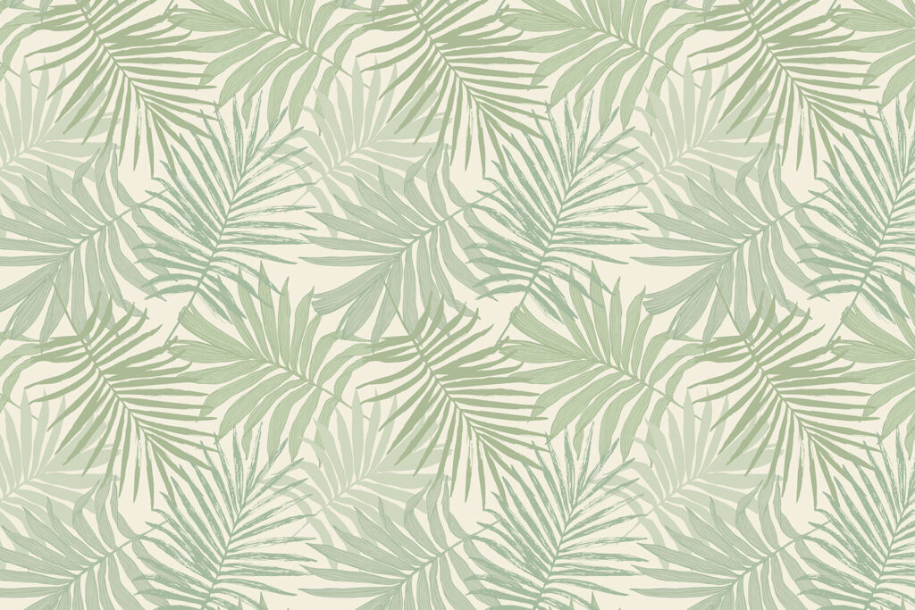Pattern of leaves on a white background