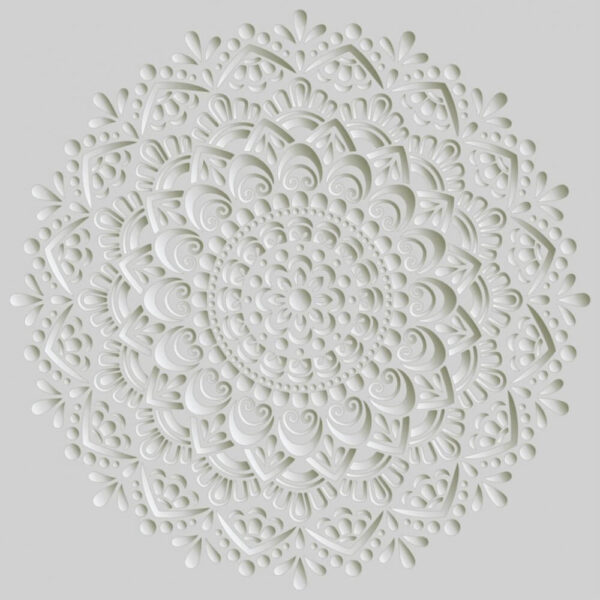 Motivo circolare bianco su sfondo grigio Motivo circolare bianco su sfondo grigio