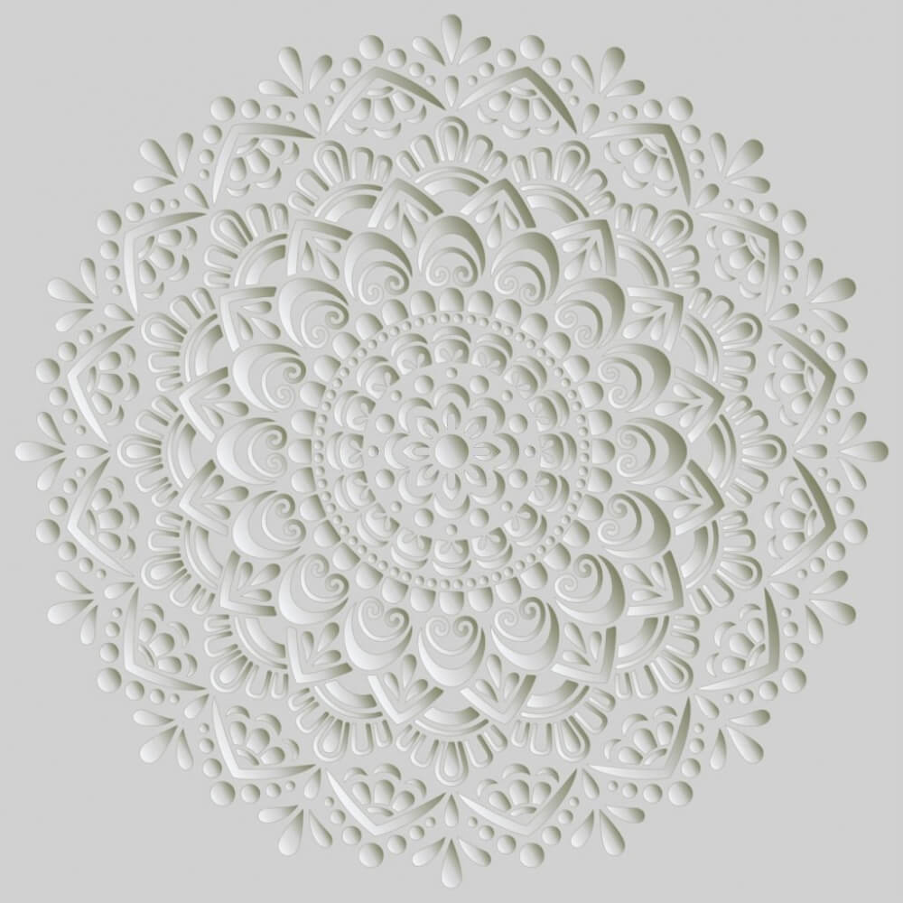 Motivo circolare bianco su sfondo grigio Motivo circolare bianco su sfondo grigio