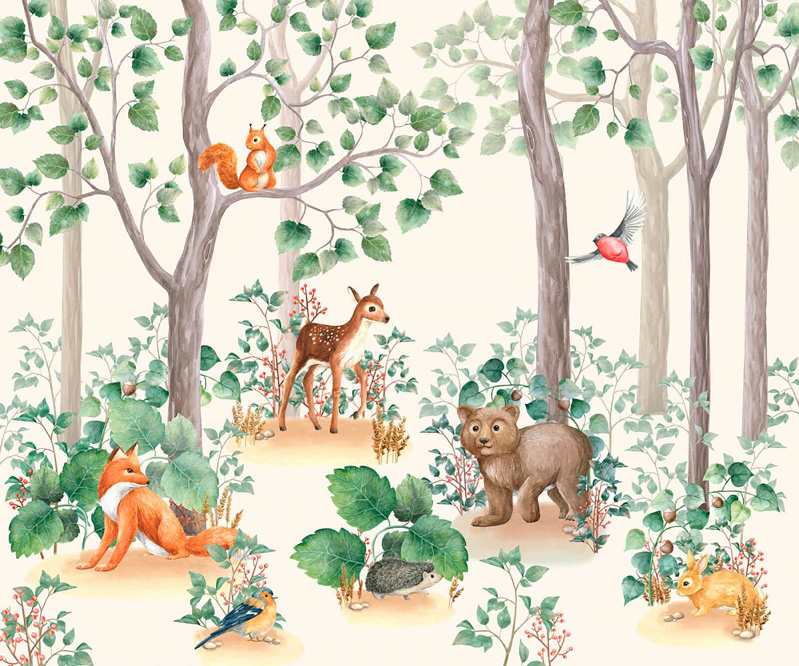 u79629p - Sfondo con animali nella foresta - tegory