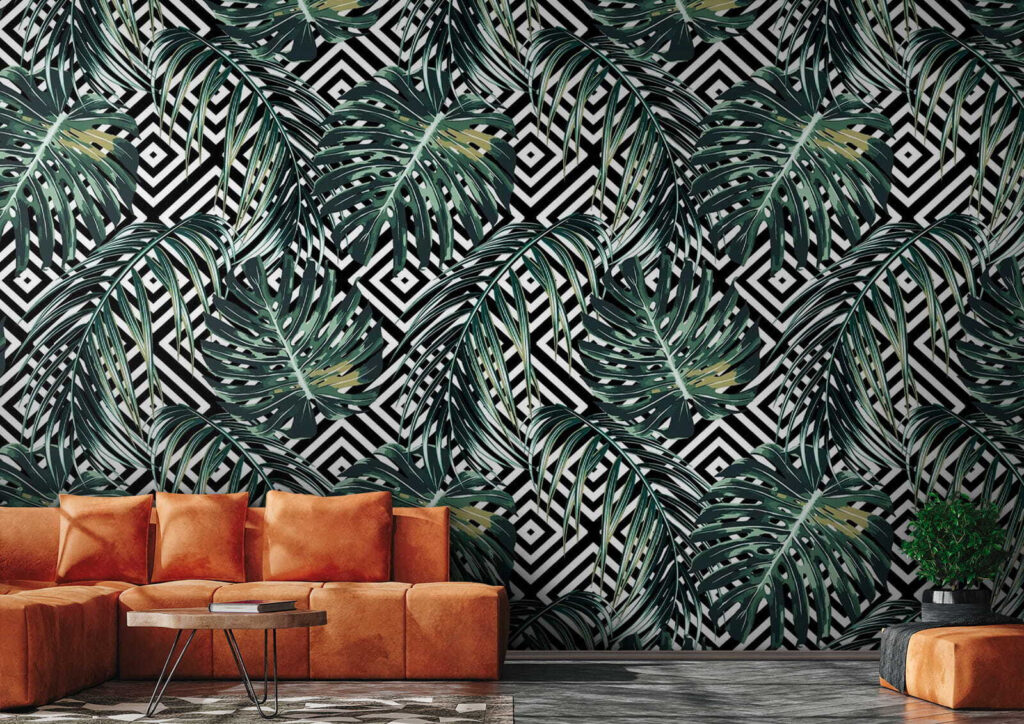 u79688pig2 1024x724 - Motivo di foglie su sfondo bianco e nero - tegory