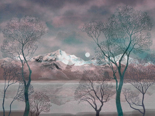 Paesaggio con alberi e montagne Paesaggio con alberi e montagne