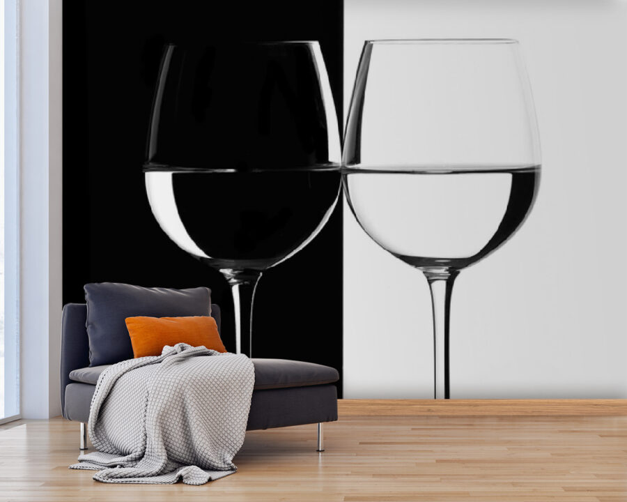 Due bicchieri da vino con acqua Due bicchieri da vino con acqua