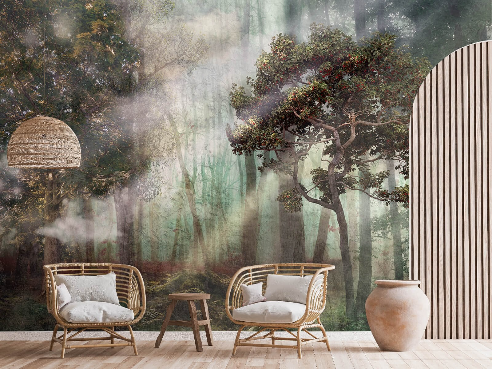 u80281pig1m - Foresta nebbiosa con alberi e nebbia - tegory