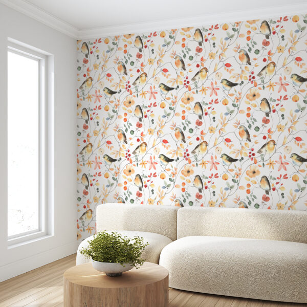 Un disegno di uccelli e fiori Un disegno di uccelli e fiori