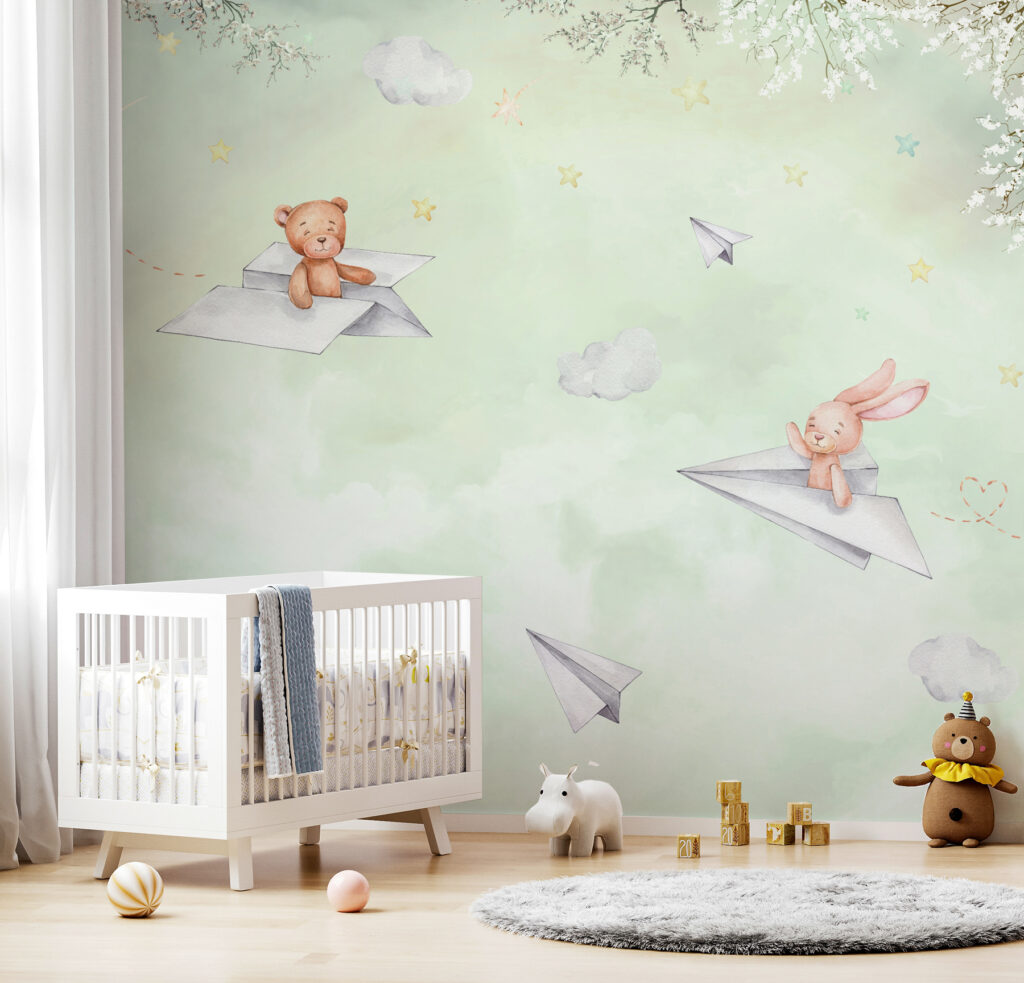 A paper planes and teddy bears