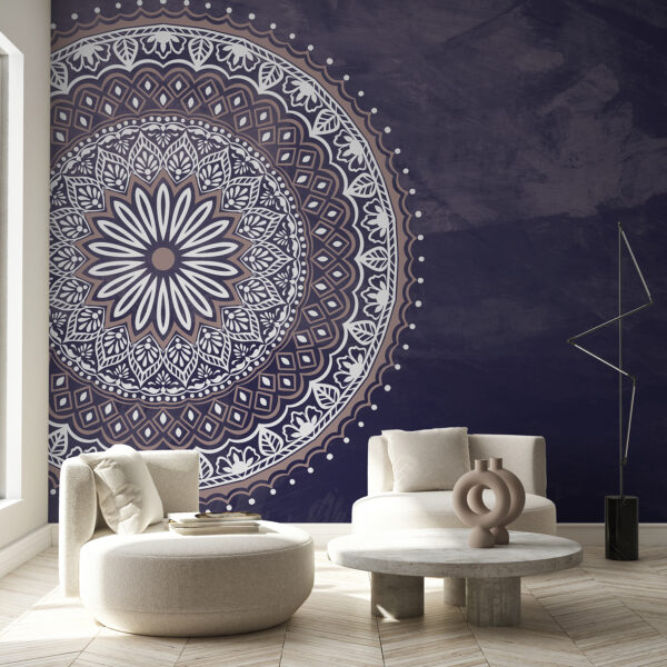 A purple and white mandala