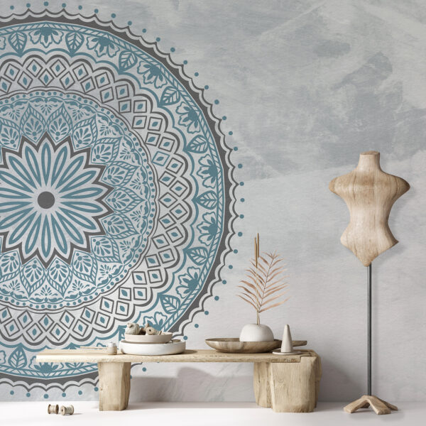 Un mandala blu e grigio Un mandala blu e grigio
