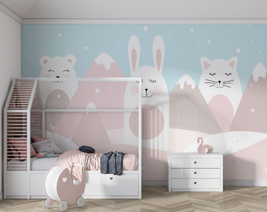 A group of animals in a landscape A group of animals in a landscape