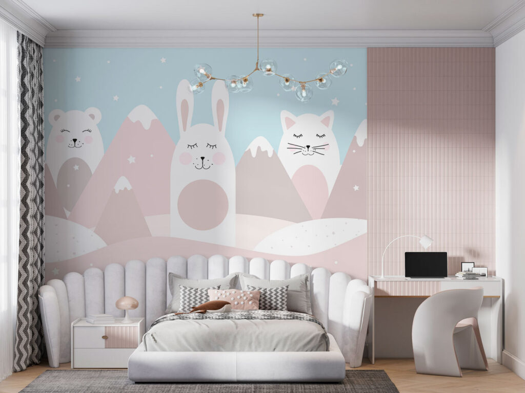 A group of animals in a landscape A group of animals in a landscape