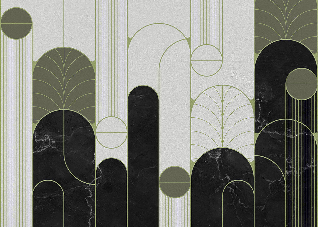 A black and white art deco design A black and white art deco design