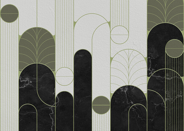 A black and white art deco design A black and white art deco design