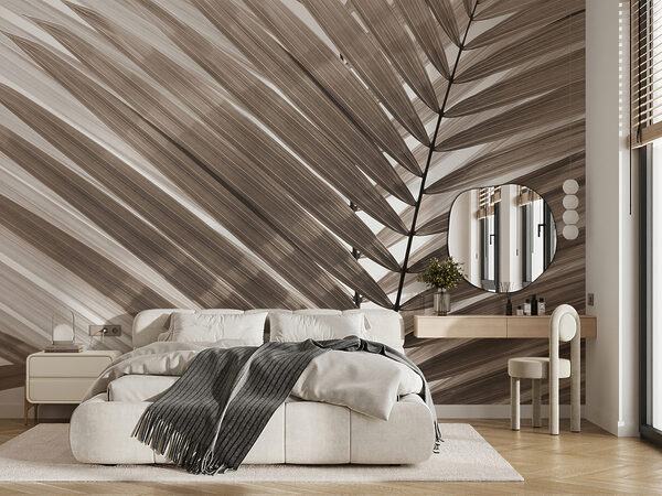 Carta da parati Carta da parati Eleganti foglie di palma in toni tenui (COD: u97550v1)