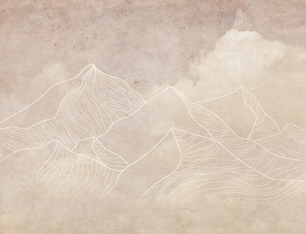 Un disegno di montagne e nuvole Un disegno di montagne e nuvole