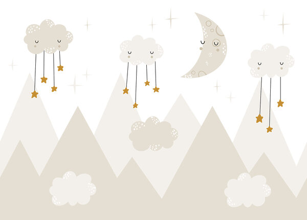 Una luna e delle nuvole in cielo Una luna e delle nuvole in cielo