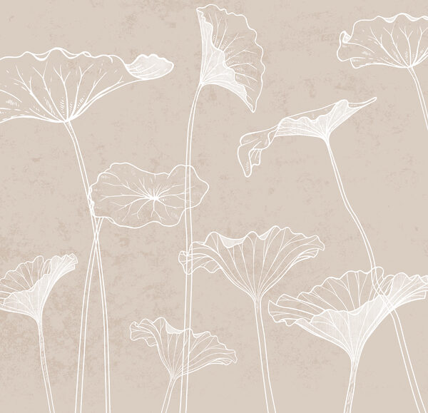 Un disegno a linee bianche di fiori Un disegno a linee bianche di fiori