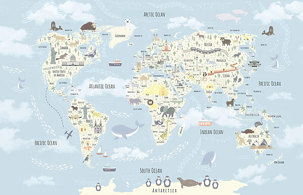 Una mappa del mondo con gli animali u96587p 600x386 - Una mappa del mondo con gli animali