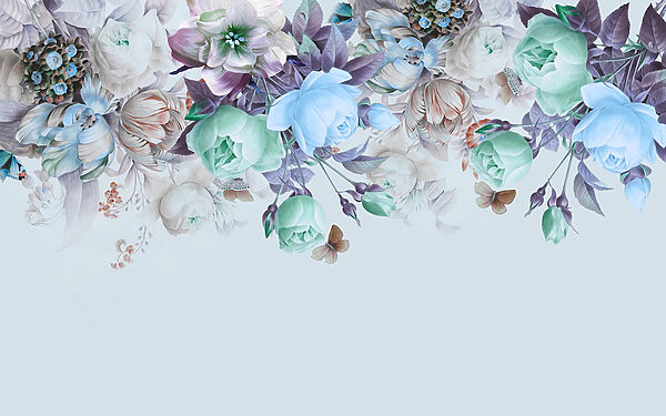 Elegante composizione floreale con farfalle Elegante composizione floreale con farfalle