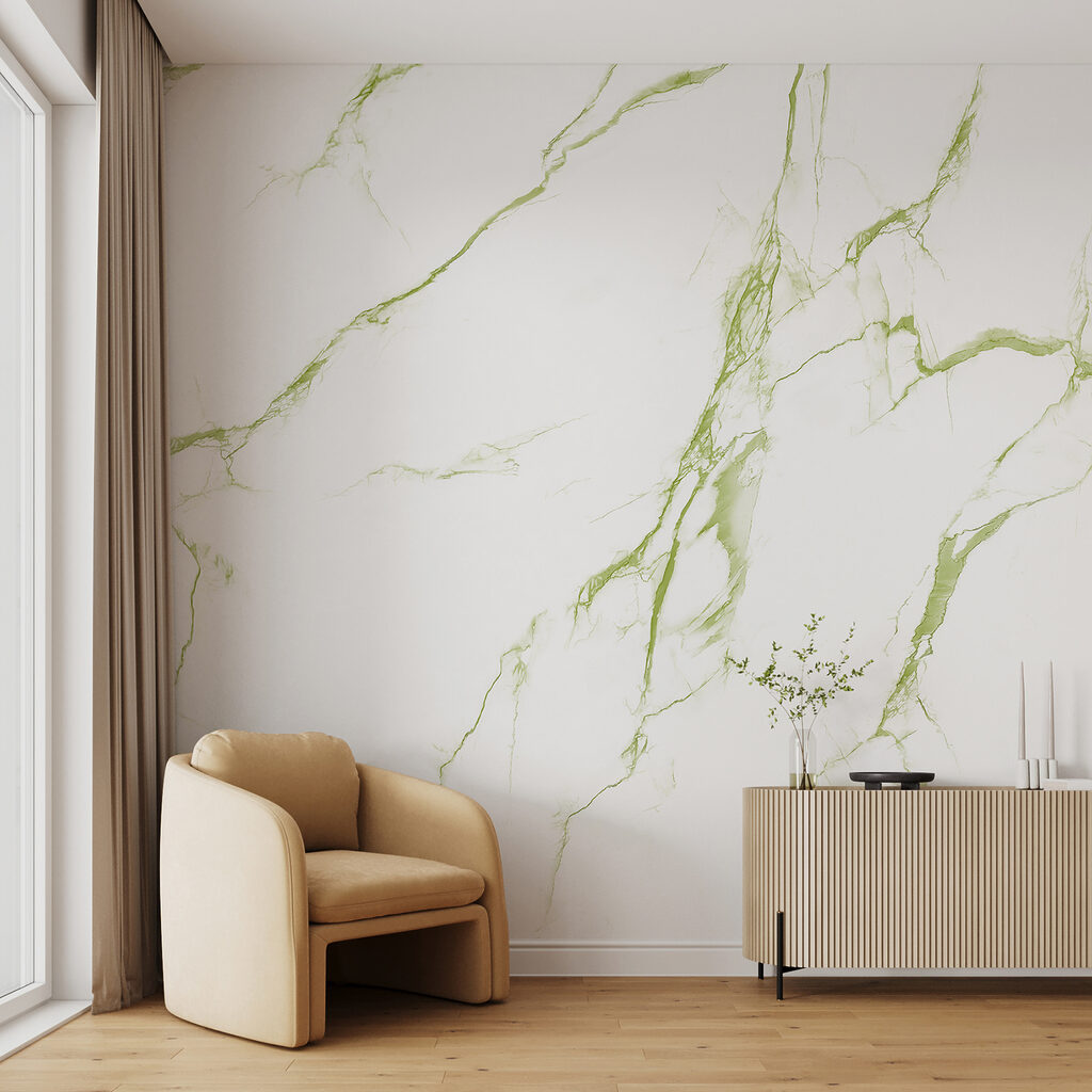 A white and green marble A white and green marble