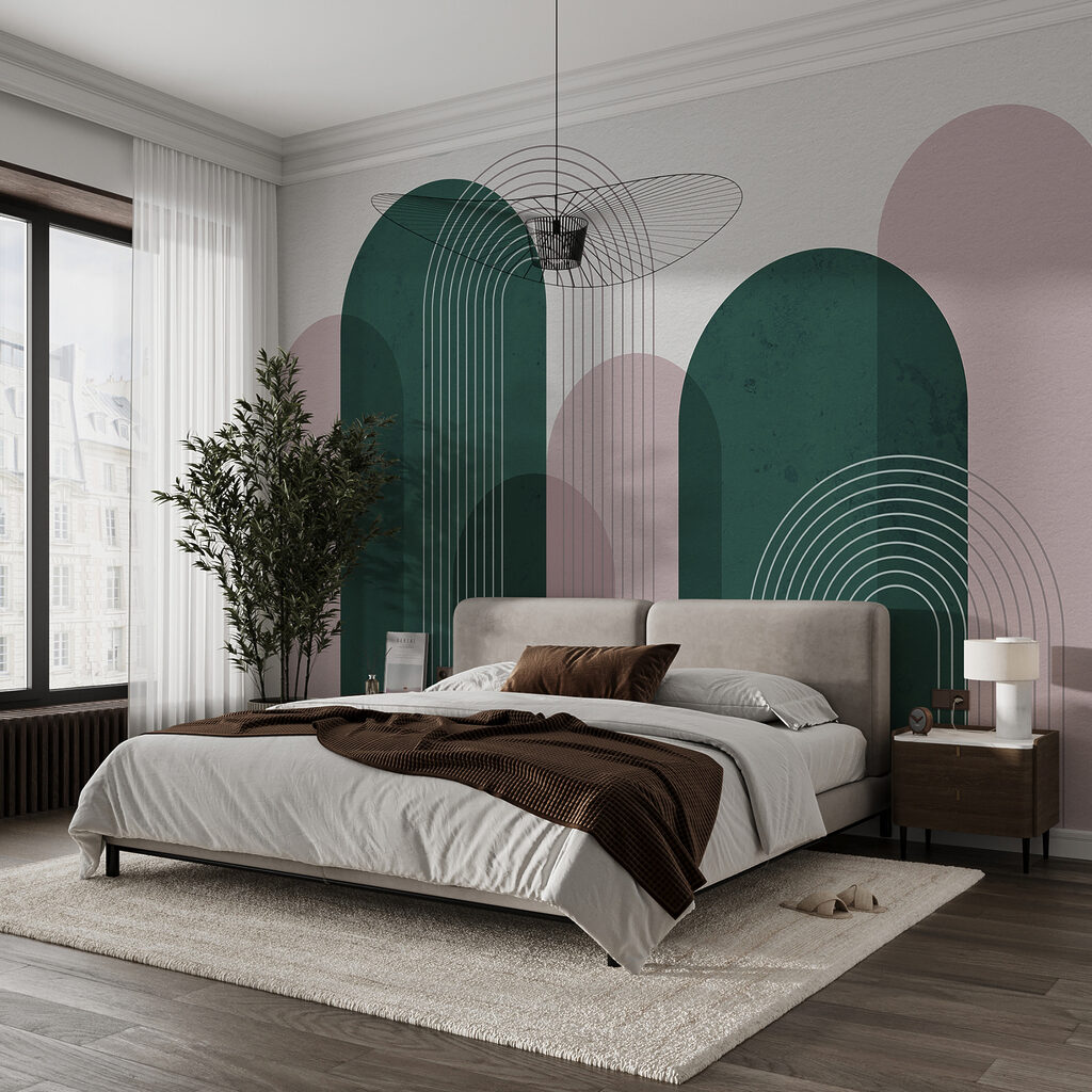 A green and pink art