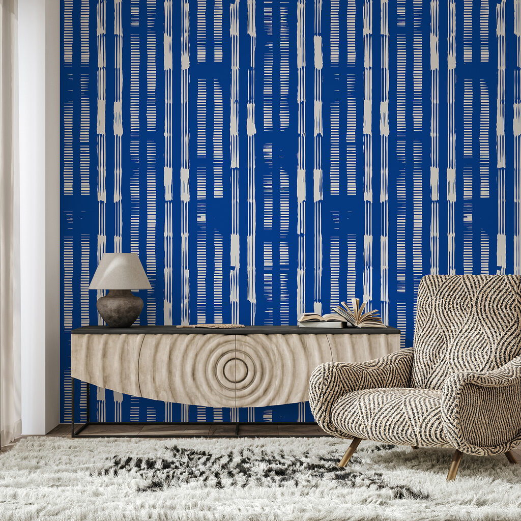 A blue and white striped pattern