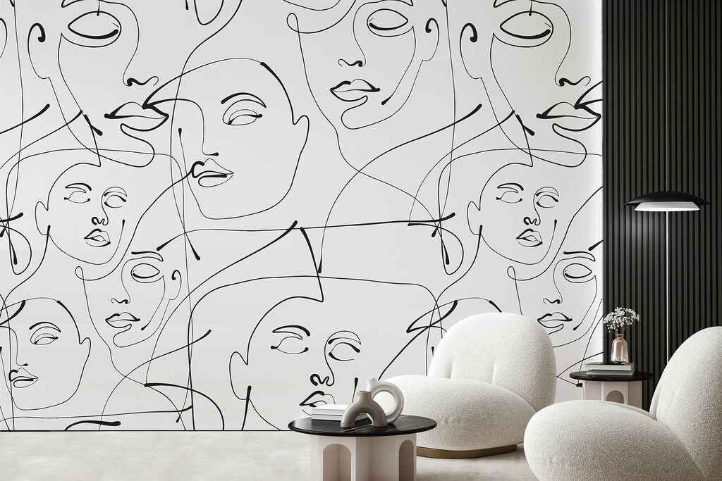 A pattern of black lines on a white background