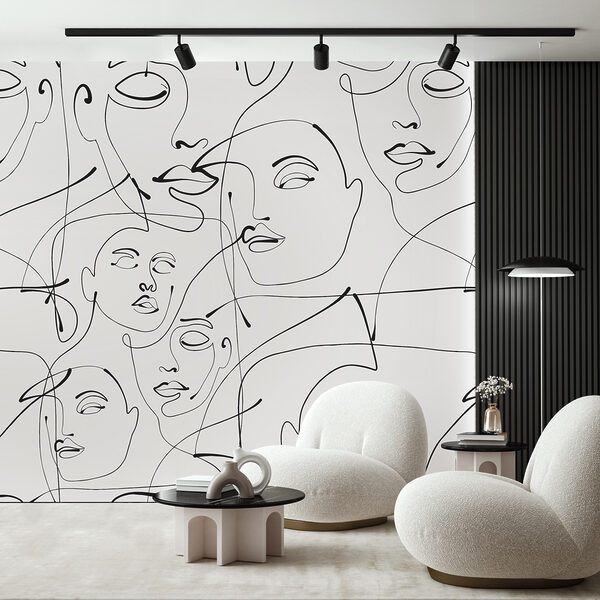 Un motivo di linee nere su sfondo bianco Un motivo di linee nere su sfondo bianco