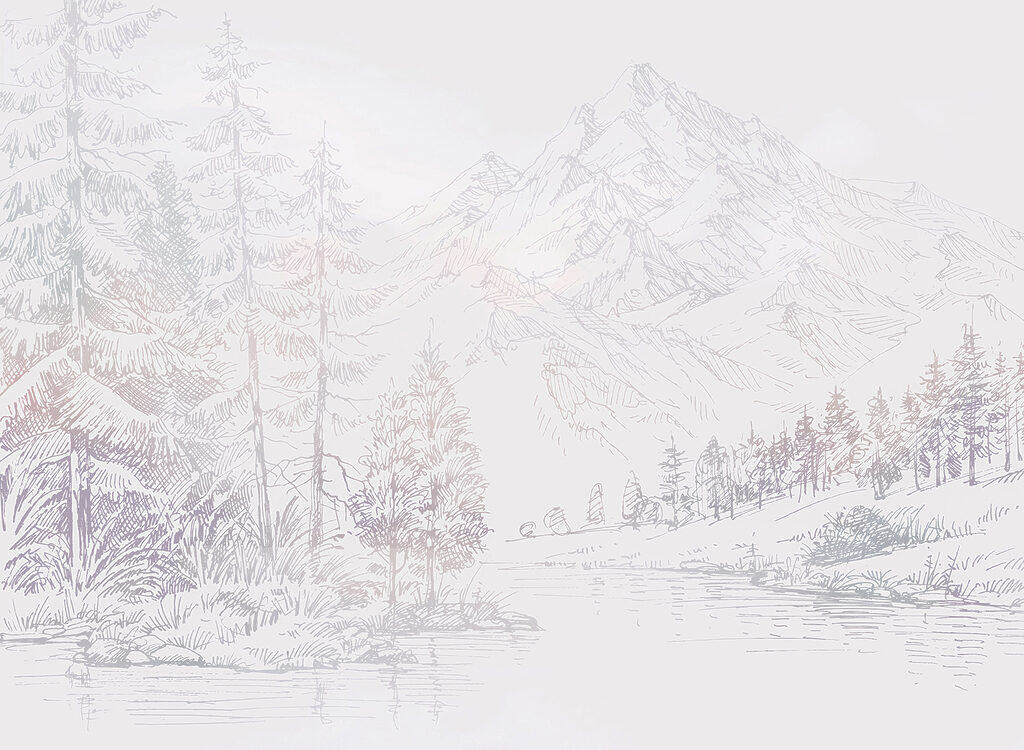 Un fiume con alberi e montagne sullo sfondo Un fiume con alberi e montagne sullo sfondo