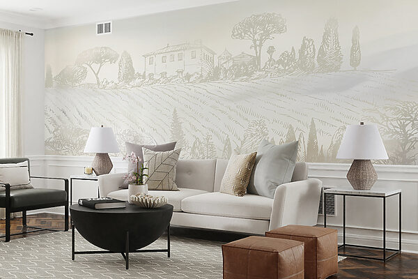 Disegno di una casa e di alberi Disegno di una casa e di alberi
