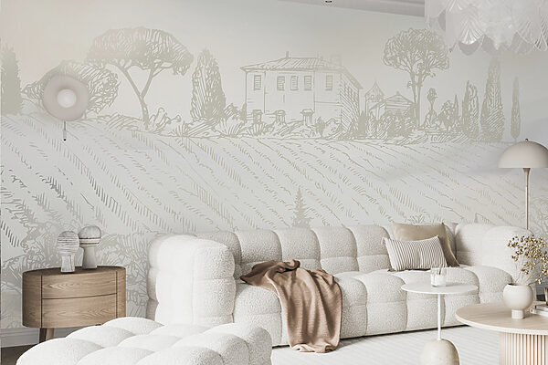 Disegno di una casa e di alberi Disegno di una casa e di alberi