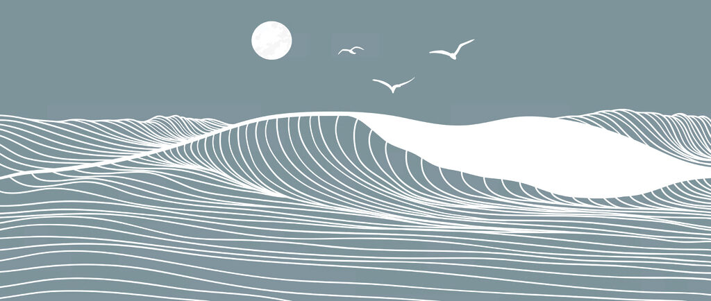 Waves and birds in the sky Waves and birds in the sky