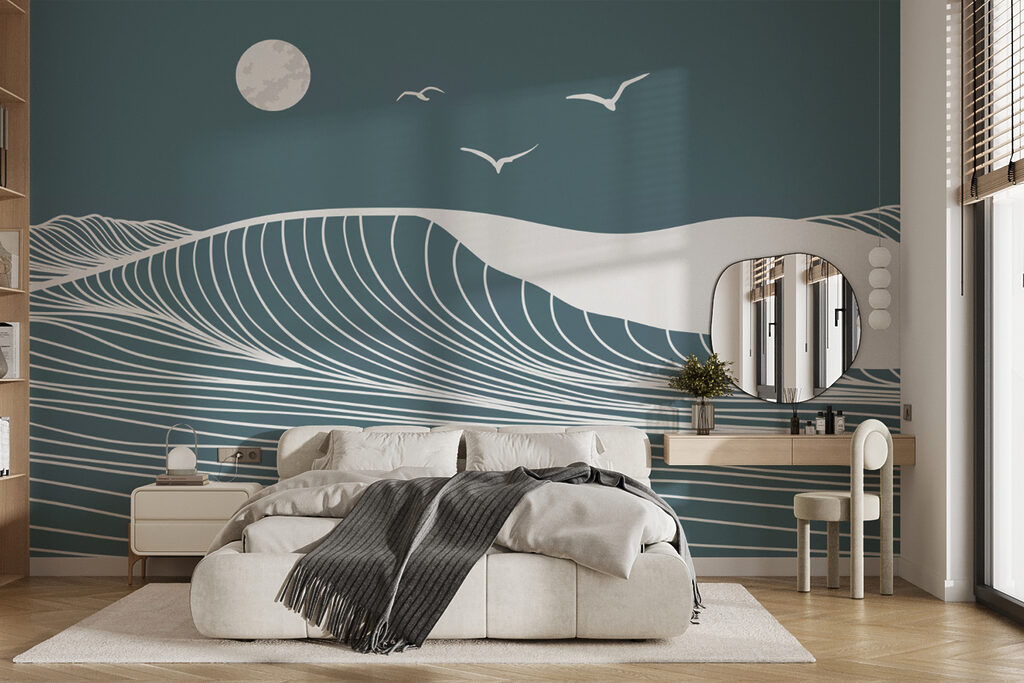 Waves and birds in the sky Waves and birds in the sky