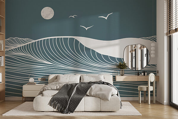 Waves and birds in the sky Waves and birds in the sky