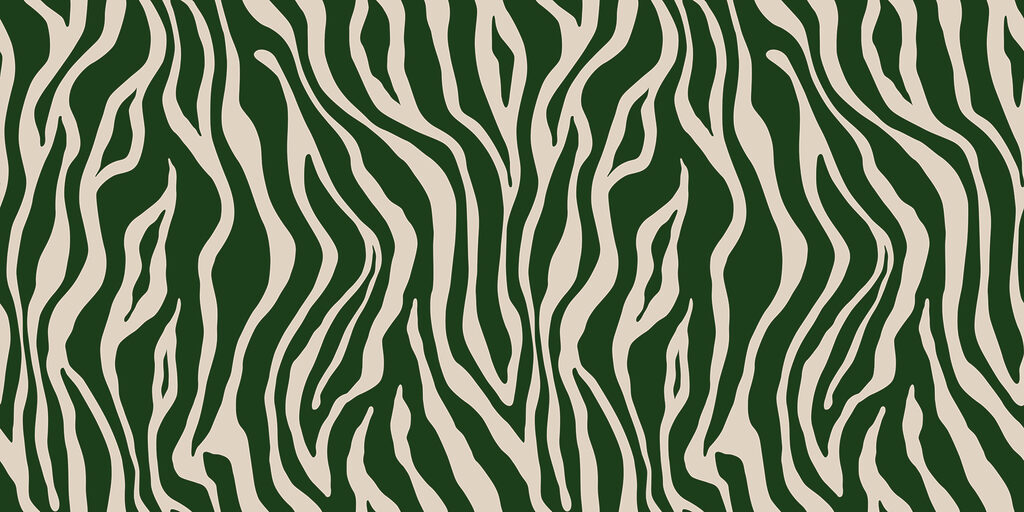 Una stampa zebrata verde e bianca Una stampa zebrata verde e bianca