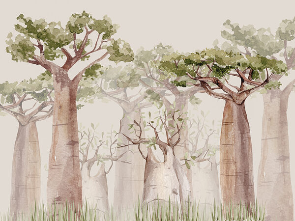 Un gruppo di alberi con foglie verdi Un gruppo di alberi con foglie verdi