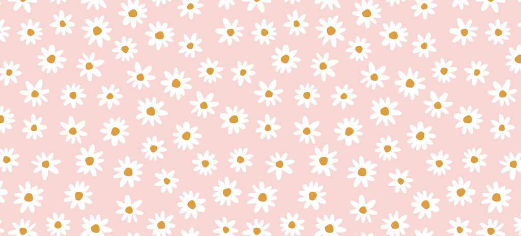 Un motivo di fiori bianchi su sfondo rosa Un motivo di fiori bianchi su sfondo rosa