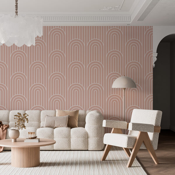 Un disegno di linee bianche e rosa Un disegno di linee bianche e rosa