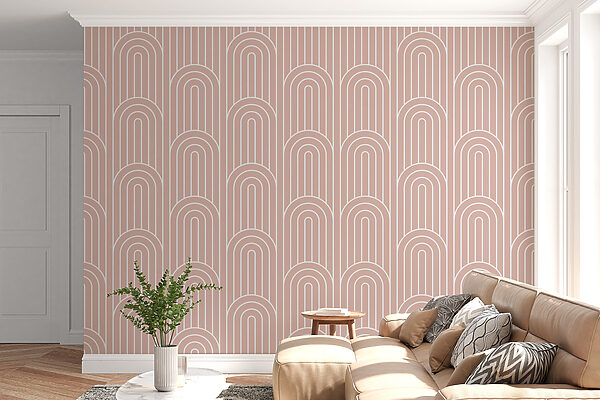 Un disegno di linee bianche e rosa Un disegno di linee bianche e rosa