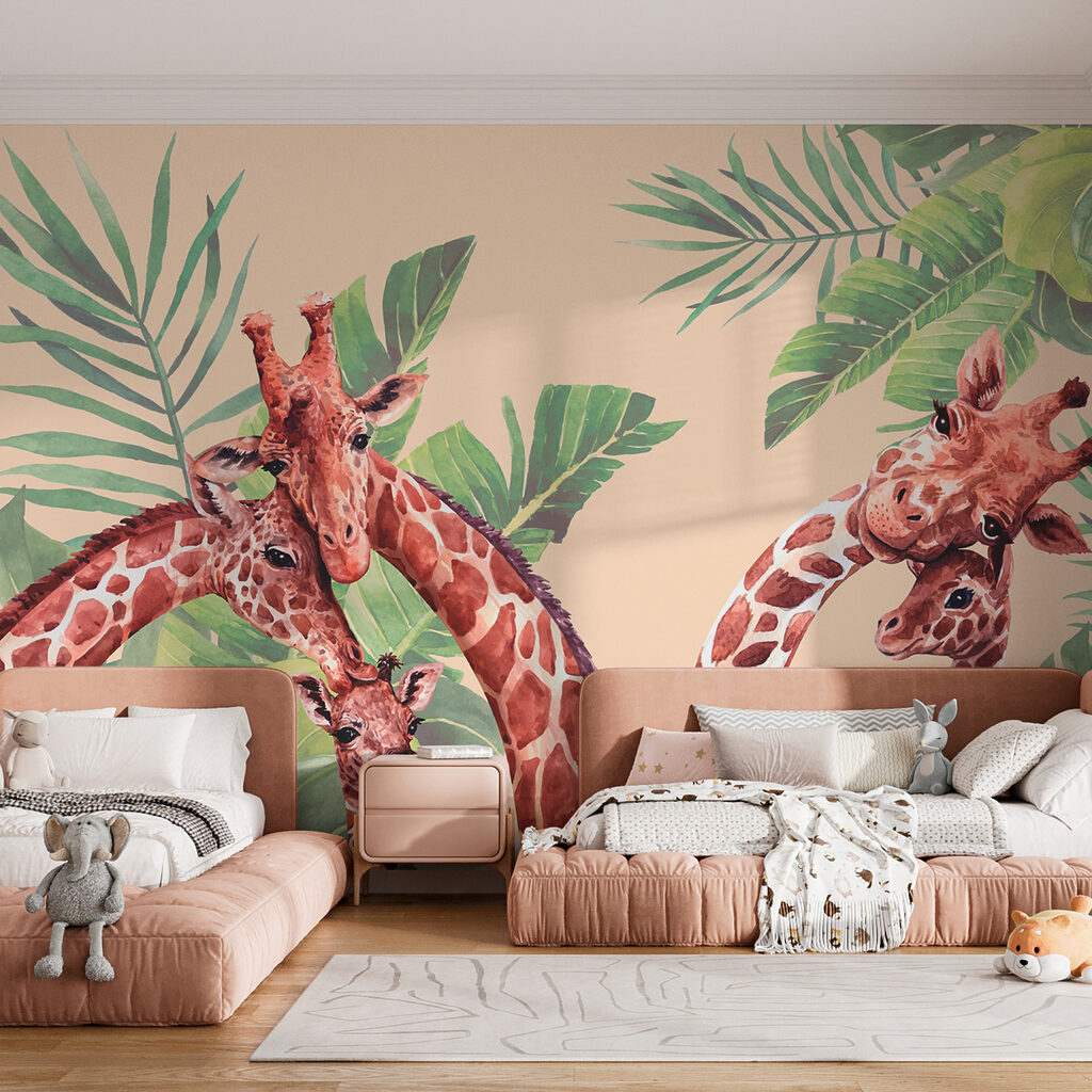 A group of giraffes with long necks A group of giraffes with long necks