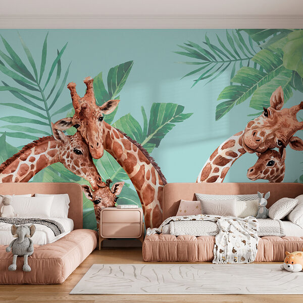 Un gruppo di giraffe con la testa unita Un gruppo di giraffe con la testa unita