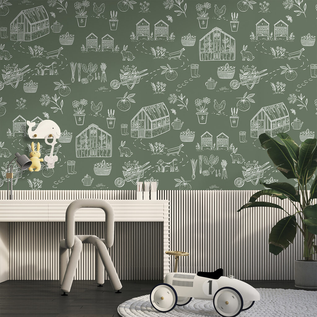 A pattern of farm items A pattern of farm items