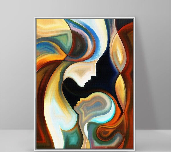 Quadri A colorful background with a couple of faces (COD: s00034)